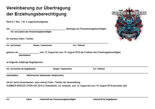 erziehungsbeauftragt Summer Breeze