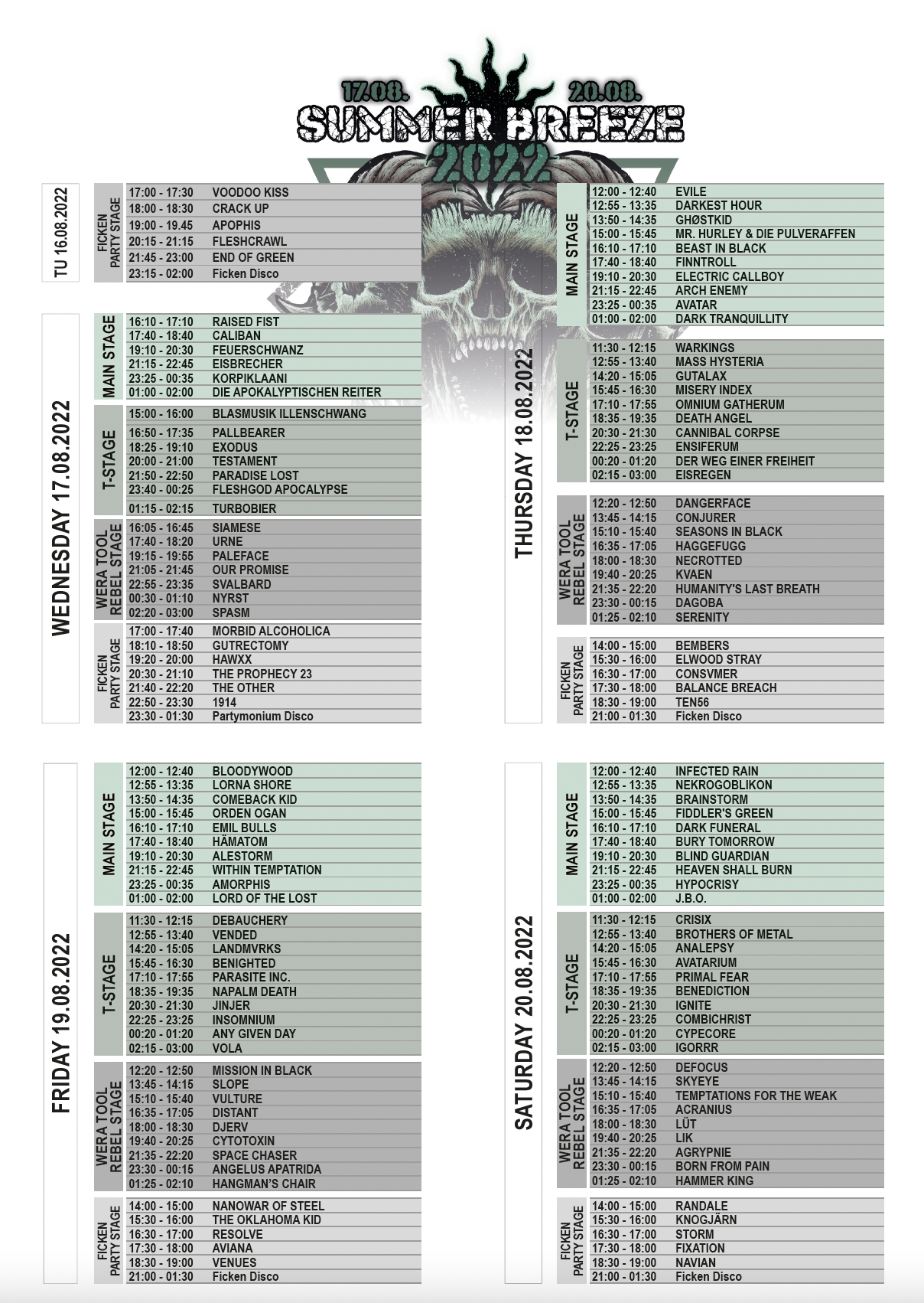 running order summer breeze 2025