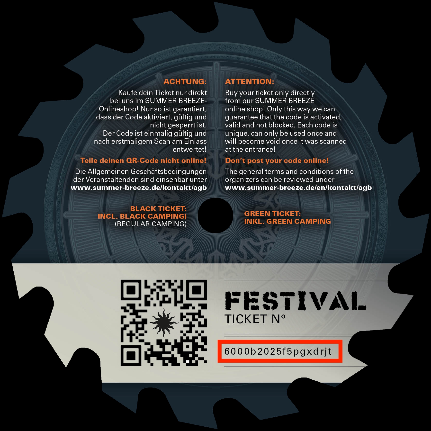 Summer Breeze Hardticket Beispielbild, Rückseite