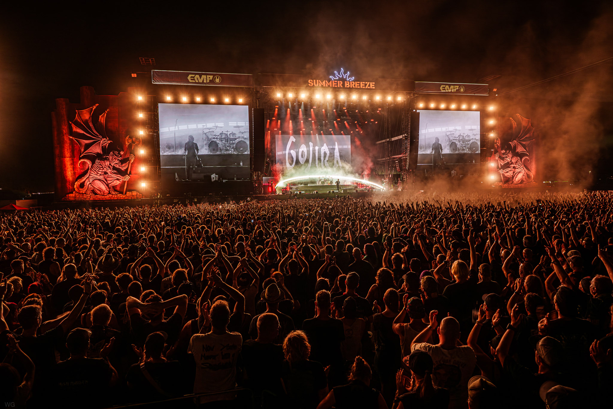 Bild vom Liveauftritt der Band Gojira beim Summer Breeze 2025
