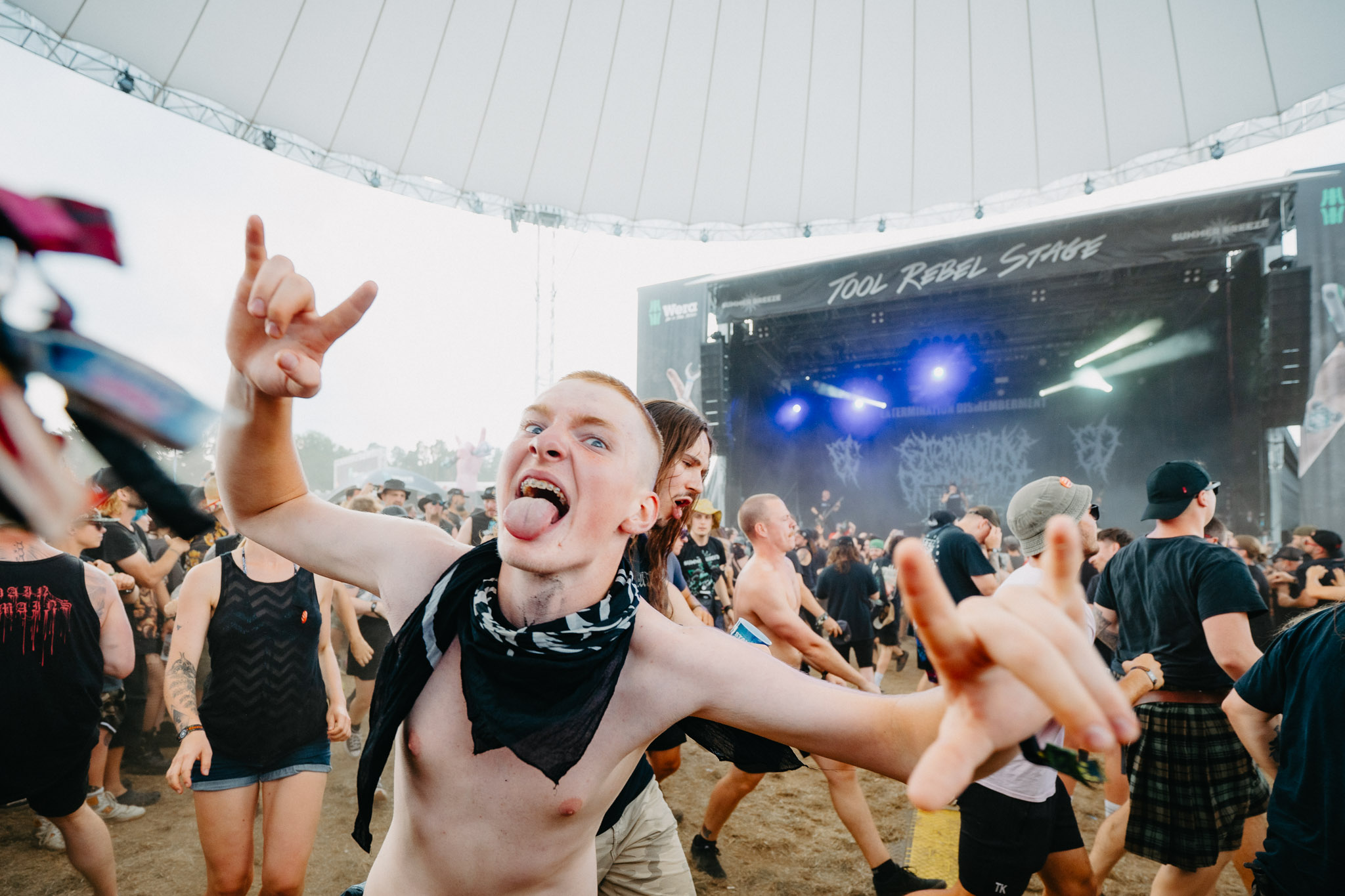 Bild vom Liveauftritt der Band Extermination Dismemberment beim Summer Breeze 2025